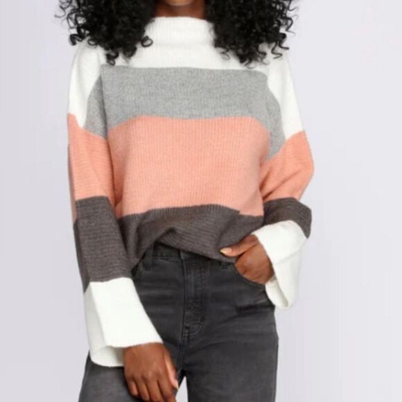 NWOT Windsor Mock Neck Colorblock Sweater Size XS - Picture 2 of 7